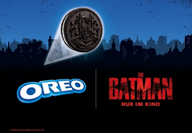 Batman geht Oreo auf den Keks - Der Orea-Keks erscheint mit einer Prägung der ikonischen Fledermaus-Silhouette - Quelle: Mondelez